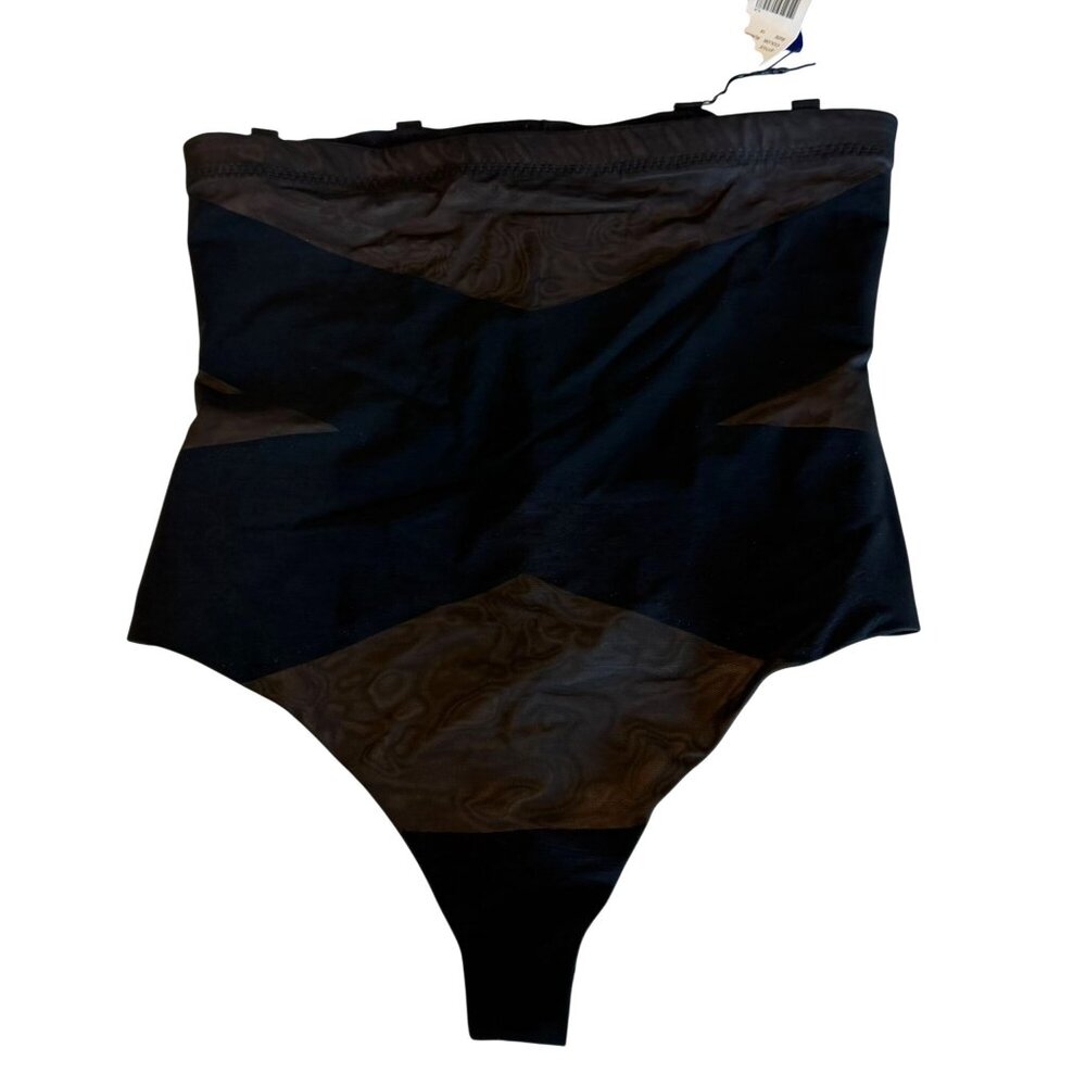 Honeylove SuperPower Thong Runway 1X Black NEW HLSPT01 Mesh High Waist Shapewear - Picture 4 of 10
